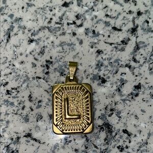 Gold Pendant with L Initial